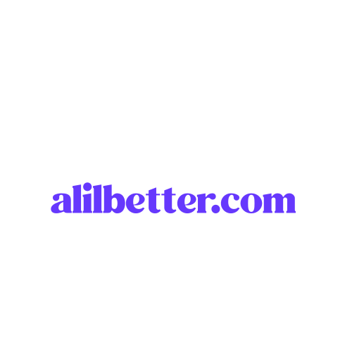 logo for alilbetter - text of the word in purple