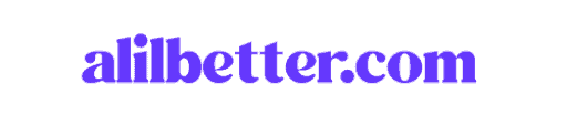 logo for alilbetter - text of the word in purple